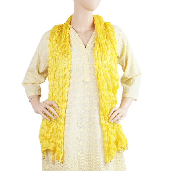 Women's Scarves With Pearls - Yellow, Women, Dupatta, Chase Value, Chase Value