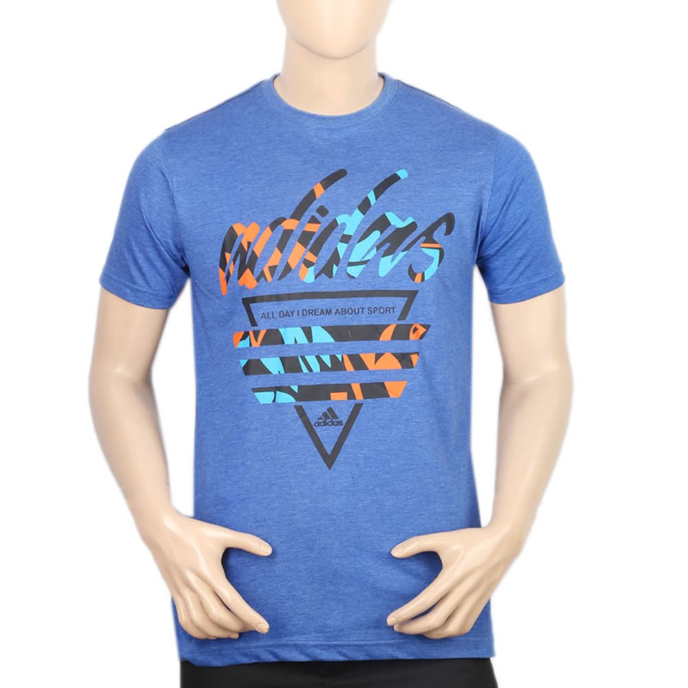 Men's Half Sleeves Print T-Shirt - Blue, Men, T-Shirts And Polos, Chase Value, Chase Value