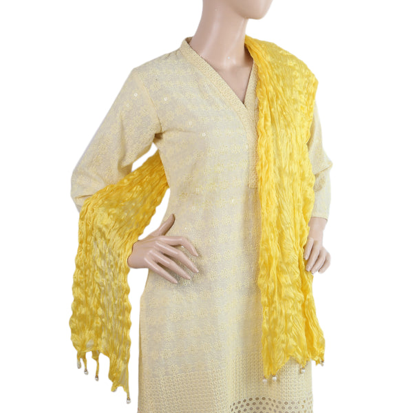 Women's Scarves With Pearls - Yellow, Women, Dupatta, Chase Value, Chase Value