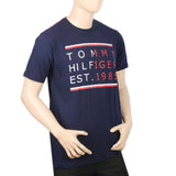 Men's Half Sleeves Print T-Shirt - Navy Blue, Men, T-Shirts And Polos, Chase Value, Chase Value