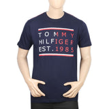 Men's Half Sleeves Print T-Shirt - Navy Blue, Men, T-Shirts And Polos, Chase Value, Chase Value