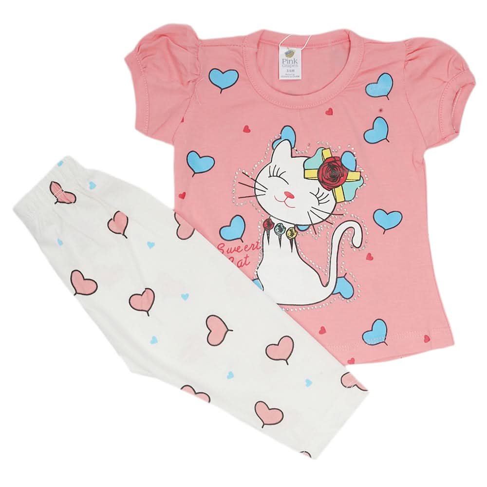Newborn Girls Half Sleeves Suit - Pink, Kids, Newborn Girls Sets And Suits, Chase Value, Chase Value