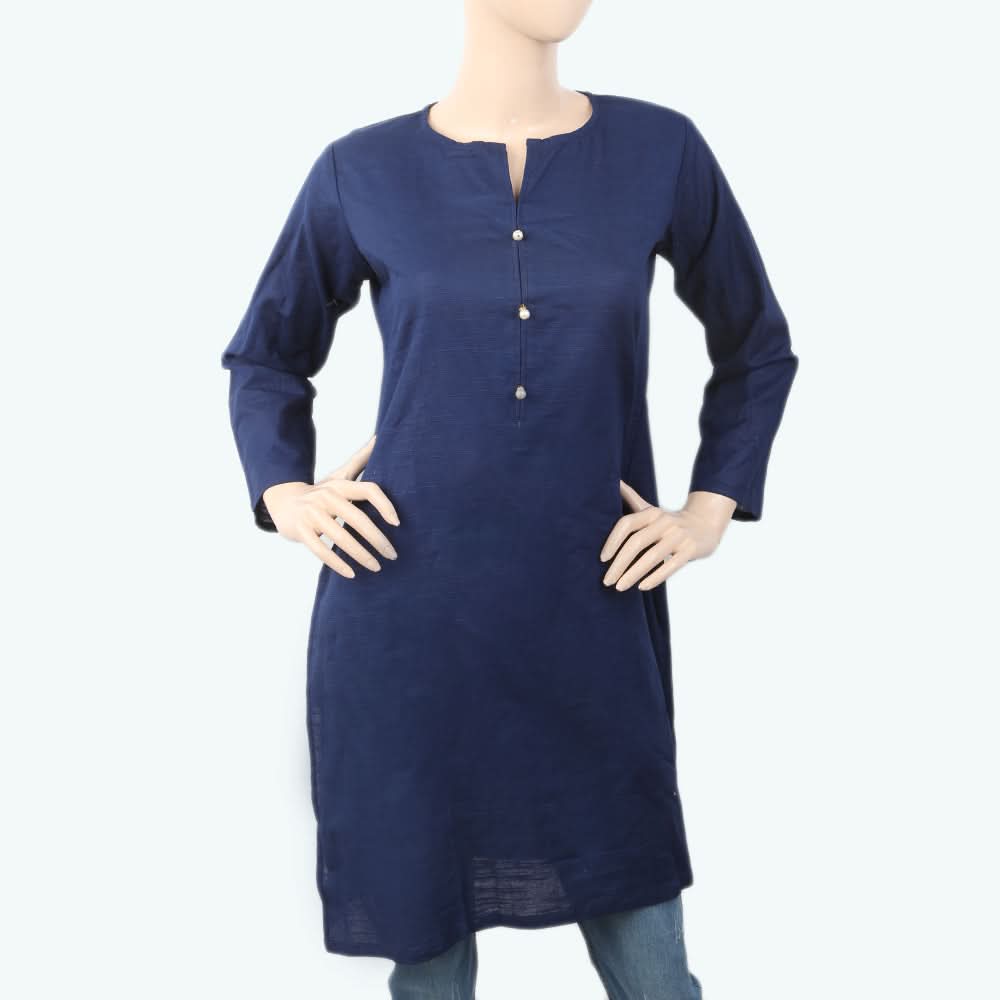 Women's Kurti - Navy Blue, Women, Ready Kurtis, Chase Value, Chase Value