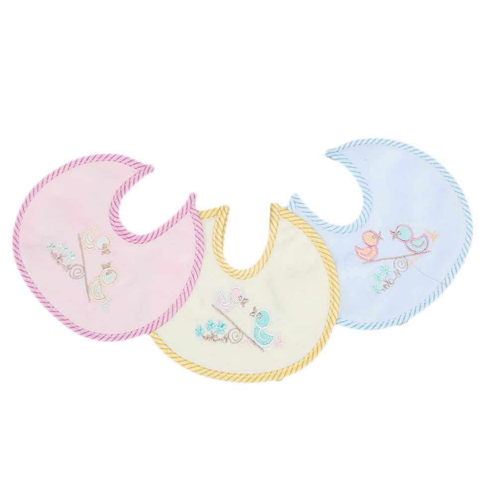 Newborn 3 Pcs Bibs Embroidered - Multi, Kids, Bibs, Chase Value, Chase Value