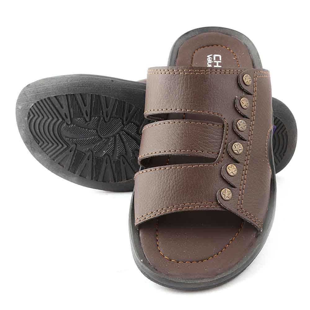 Men's Slippers (R-19) - Brown, Men, Slippers, Chase Value, Chase Value