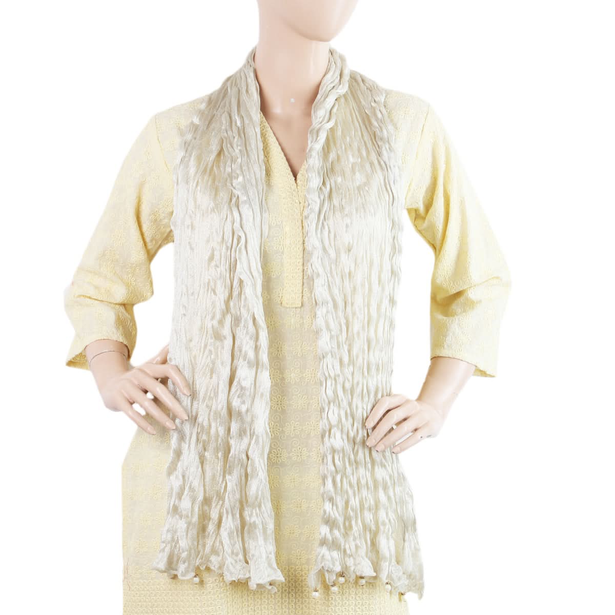 Women's Scarves With Pearls - Off White, Women, Dupatta, Chase Value, Chase Value