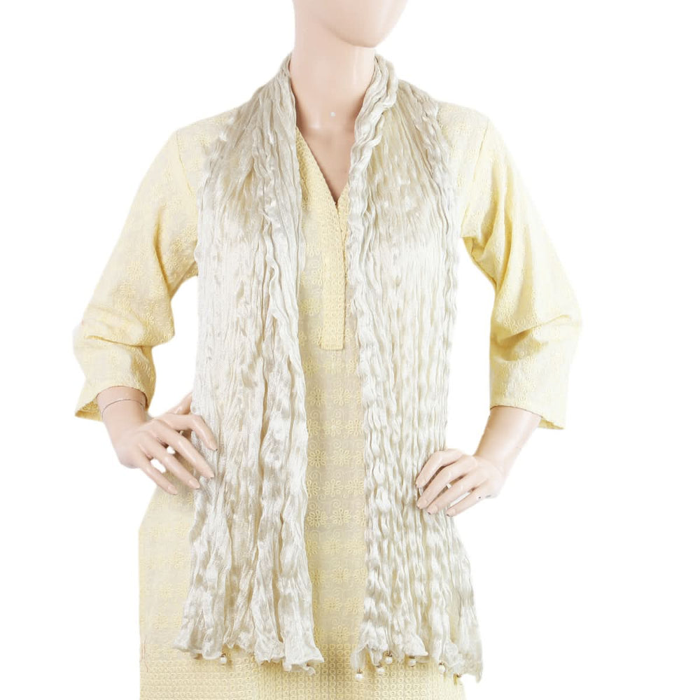 Women's Scarves With Pearls - Off White, Women, Dupatta, Chase Value, Chase Value