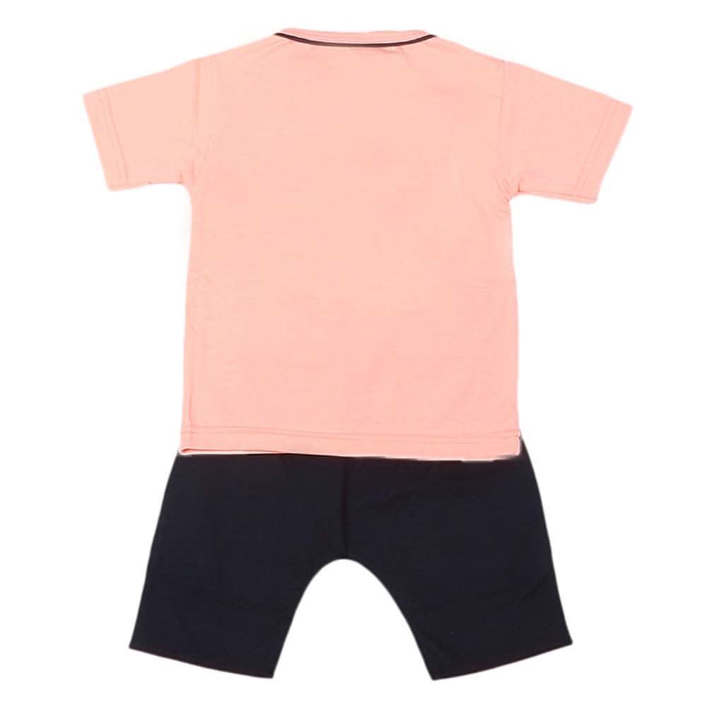 Boys Half Sleeves 2 Pcs Suit - Peach, Kids, Boys Sets And Suits, Chase Value, Chase Value