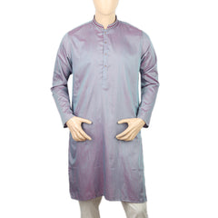 Men's Embroidered Mashriq Slim Fit Kurta - Purple, Men's Kurtas, Chase Value, Chase Value