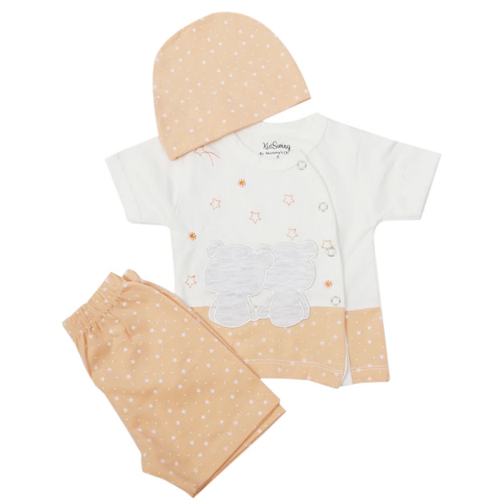 Newborn Boys Half Sleeves Suit - Peach, Kids, Newborn Boys Sets And Suits, Chase Value, Chase Value
