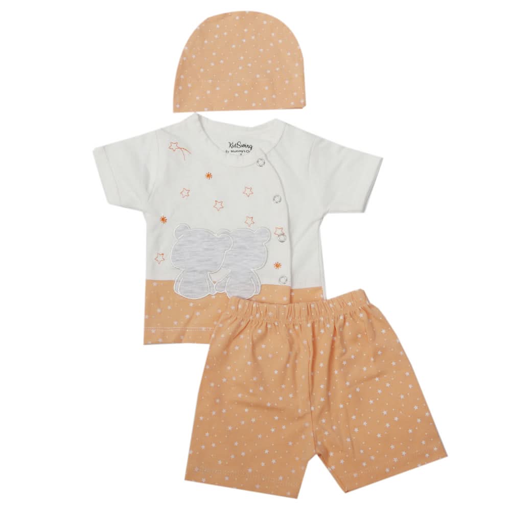 Newborn Boys Half Sleeves Suit - Peach, Kids, Newborn Boys Sets And Suits, Chase Value, Chase Value