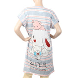 Women's Nightwear Long T-Shirt - Grey, Women, Night Suit, Chase Value, Chase Value