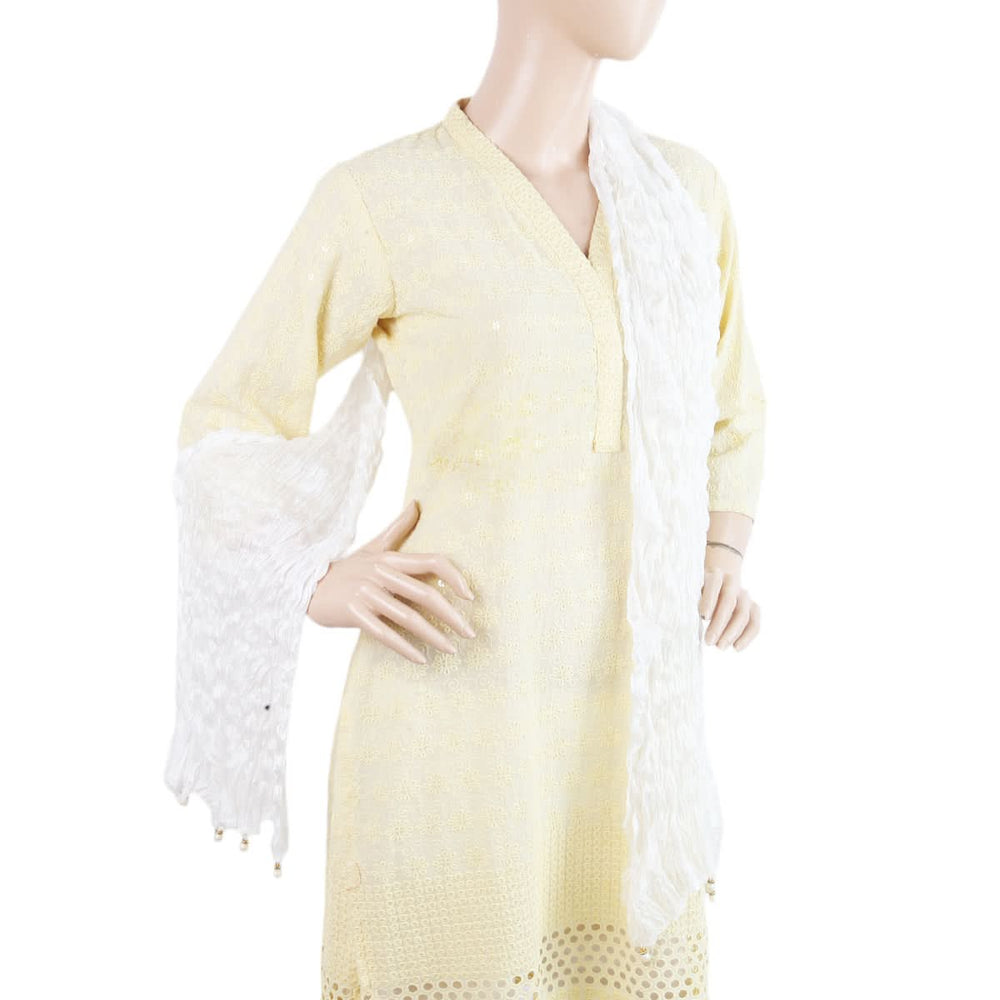 Women's Scarves With Pearls - White, Women, Dupatta, Chase Value, Chase Value
