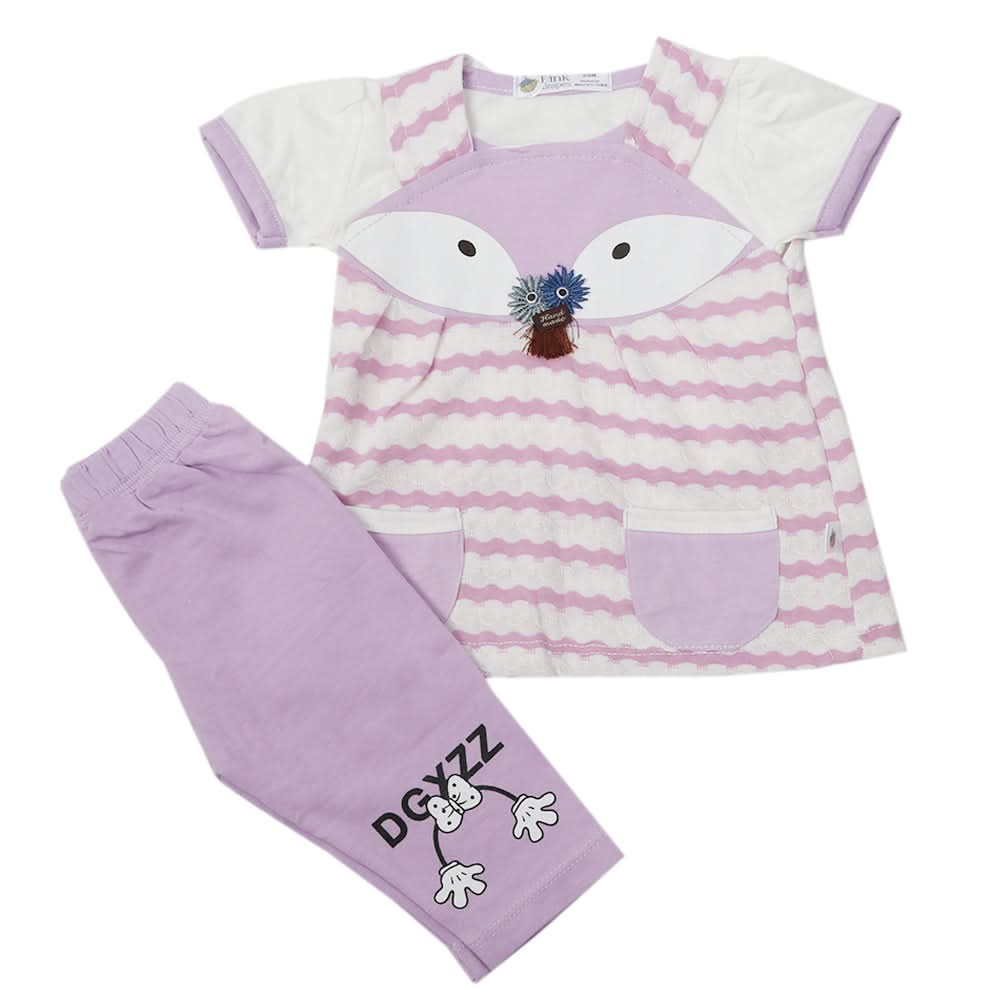 Newborn Girls Half Sleeves Suit - Purple, Kids, Newborn Girls Sets And Suits, Chase Value, Chase Value