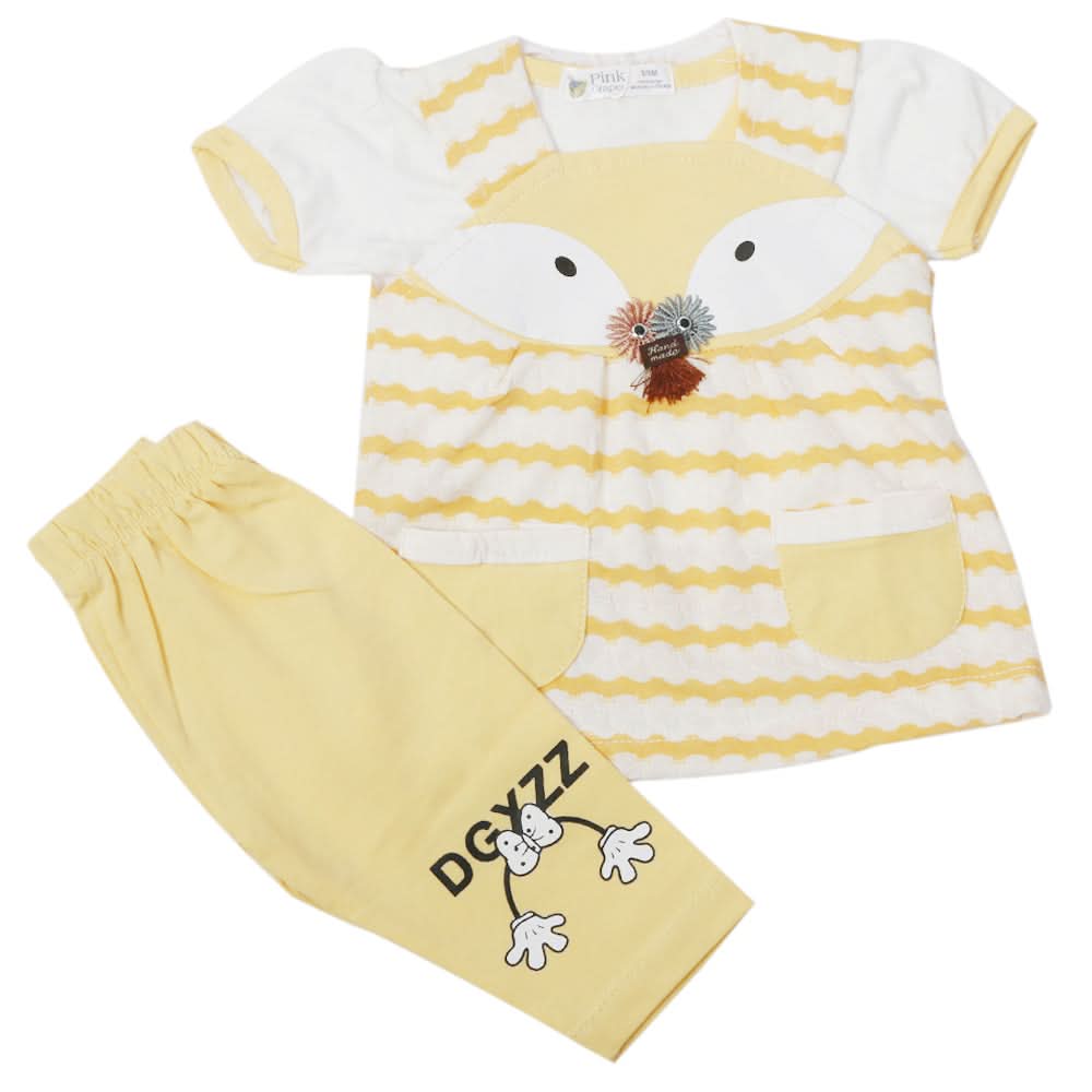 Newborn Girls Half Sleeves Suit - Yellow, Kids, Newborn Girls Sets And Suits, Chase Value, Chase Value
