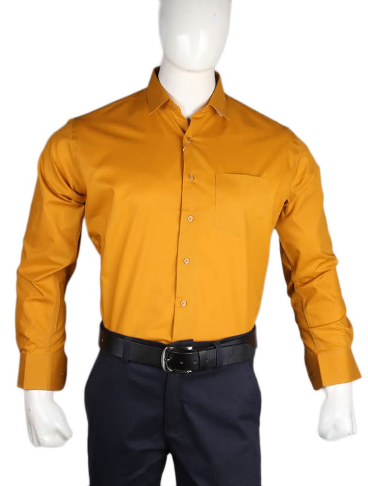 Men's Plain Formal Shirt - Mustard, Men, Shirts, Chase Value, Chase Value