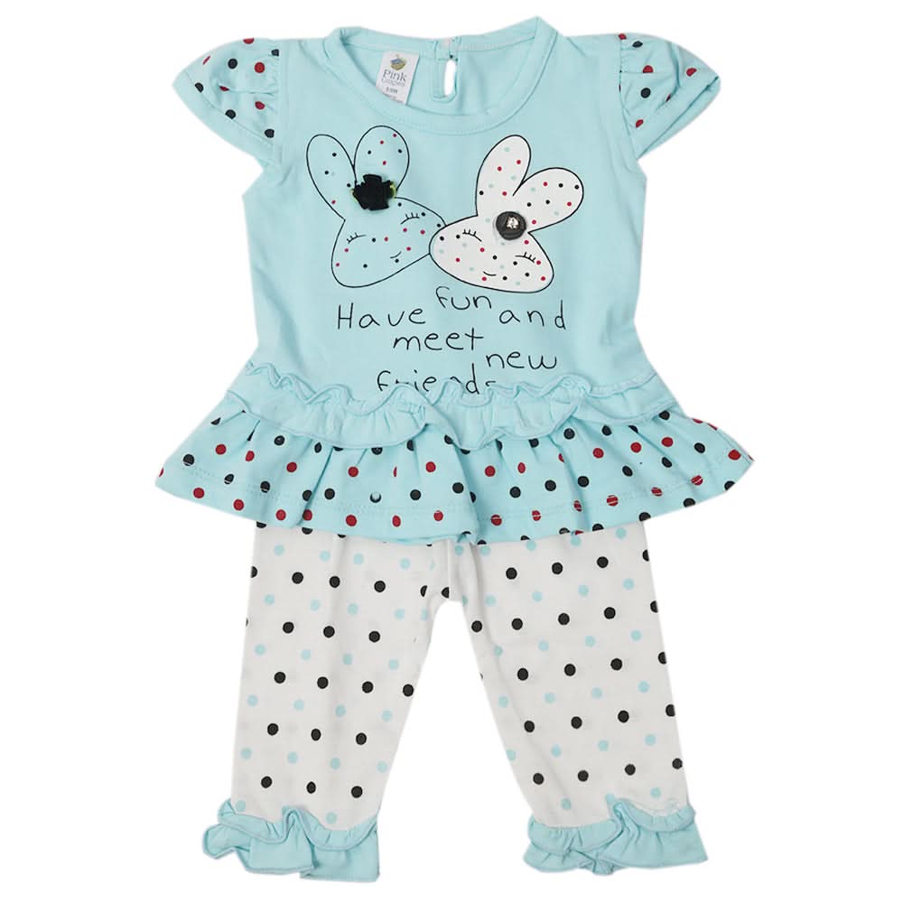 Newborn Girls Half Sleeves Suit - Blue, Kids, Newborn Girls Sets And Suits, Chase Value, Chase Value