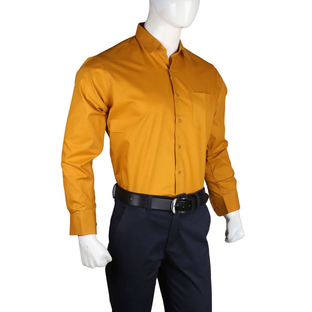Men's Plain Formal Shirt - Mustard, Men, Shirts, Chase Value, Chase Value