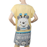 Women's Nightwear Long T-Shirt - Yellow, Women, Night Suit, Chase Value, Chase Value