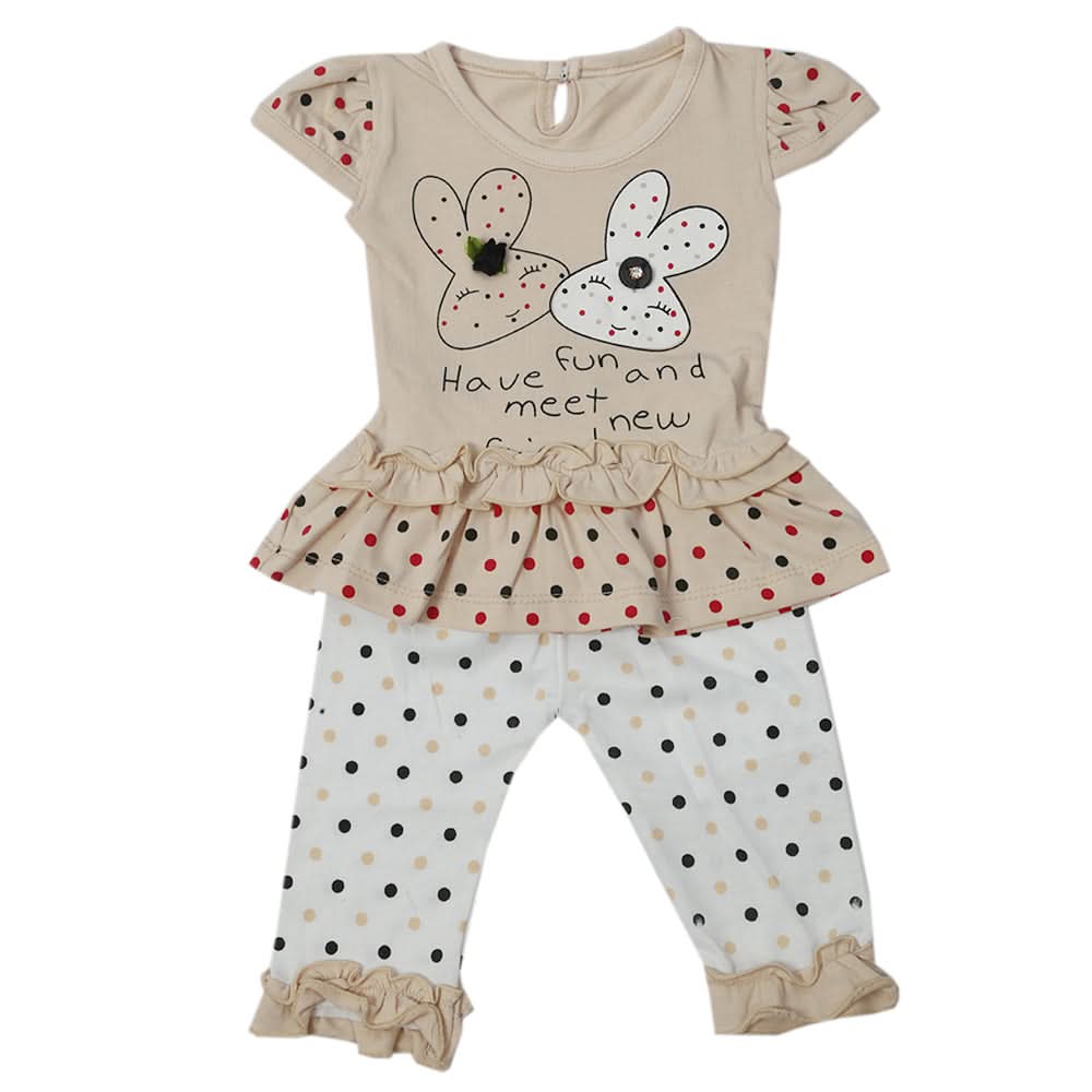 Newborn Girls Half Sleeves Suit - Fawn, Kids, Newborn Girls Sets And Suits, Chase Value, Chase Value