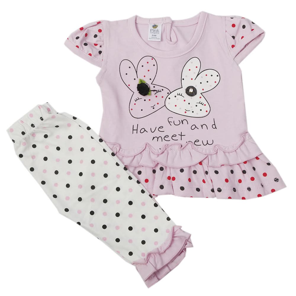 Newborn Girls Half Sleeves Suit - Purple, Kids, Newborn Girls Sets And Suits, Chase Value, Chase Value