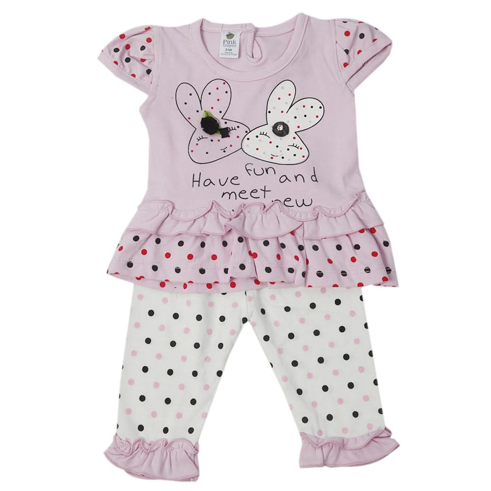 Newborn Girls Half Sleeves Suit - Purple, Kids, Newborn Girls Sets And Suits, Chase Value, Chase Value