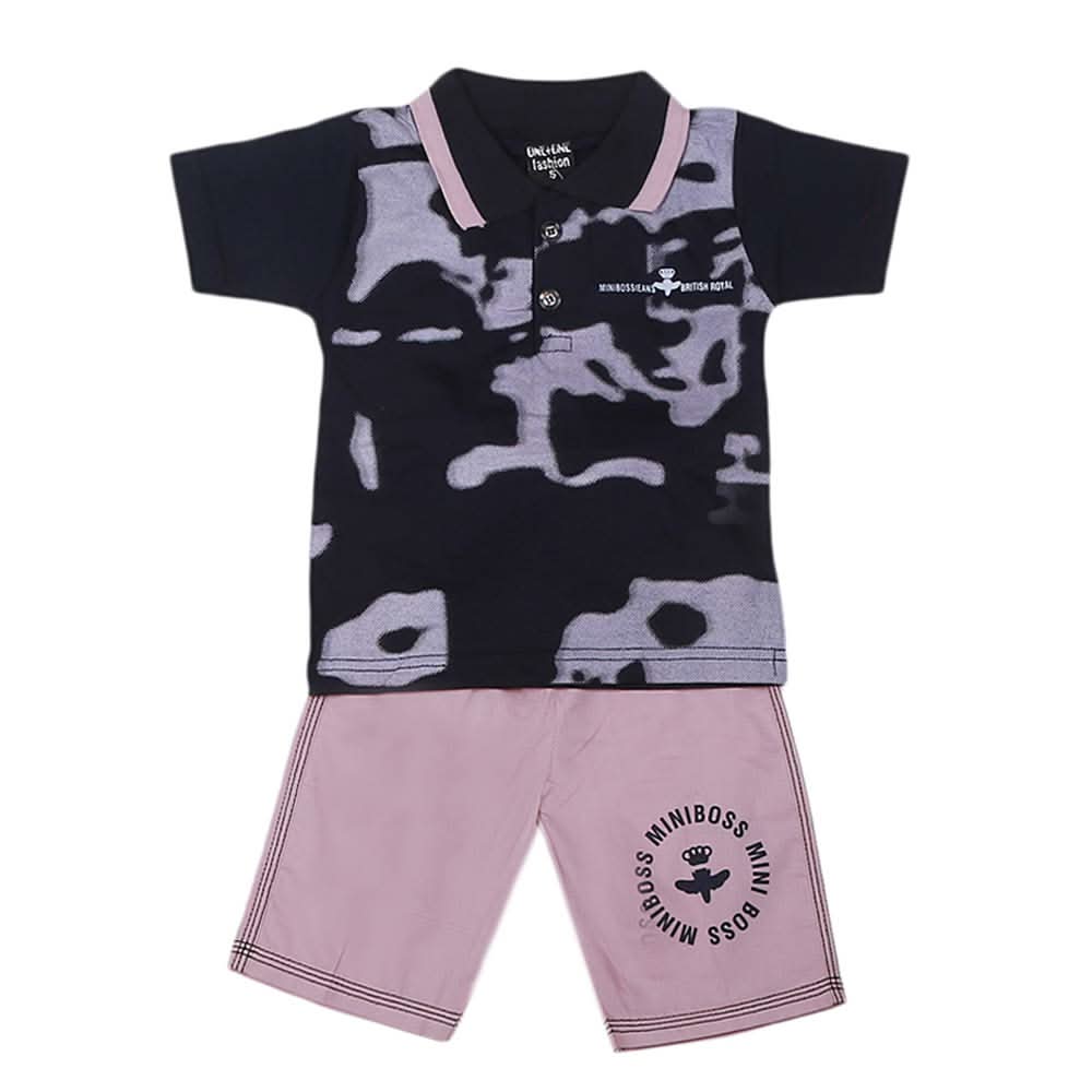 Boys Half Sleeves 2 Pcs Suit - Purple, Kids Clothes, Chase Value, Chase Value