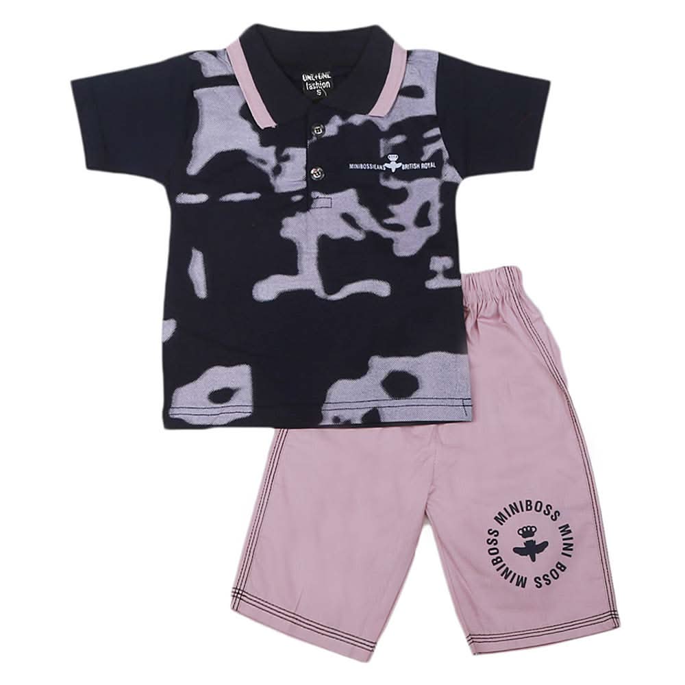 Boys Half Sleeves 2 Pcs Suit - Purple, Kids Clothes, Chase Value, Chase Value