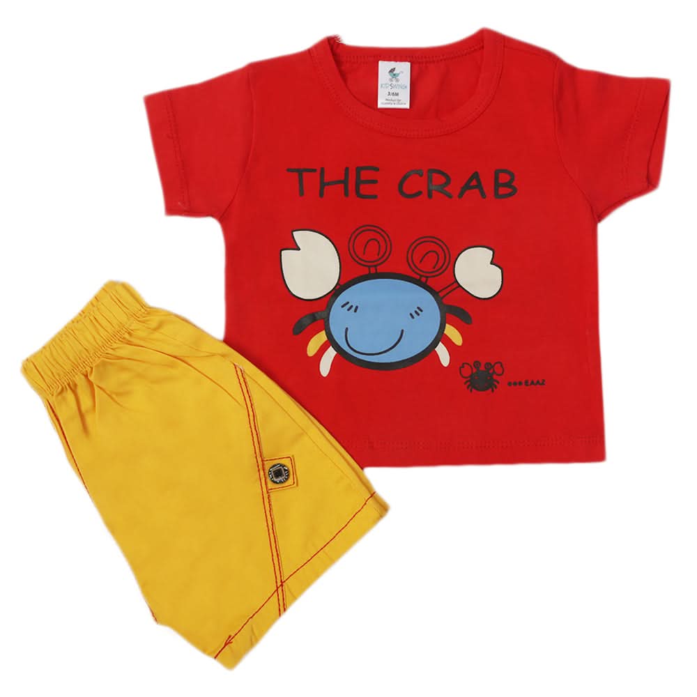 Newborn Boys Half Sleeves Suit - Red, Kids, Newborn Boys Sets And Suits, Chase Value, Chase Value