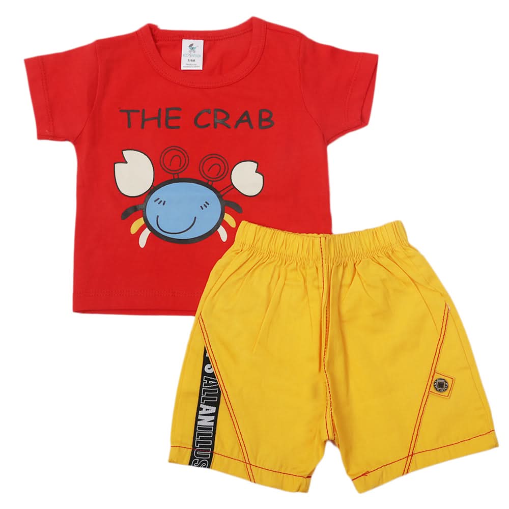 Newborn Boys Half Sleeves Suit - Red, Kids, Newborn Boys Sets And Suits, Chase Value, Chase Value