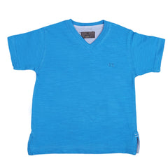 Boys Eminent V-Neck T-Shirt - Blue, Kids, Boys T-Shirts, Chase Value, Chase Value