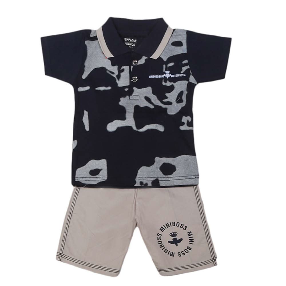Boys Half Sleeves 2 Pcs Suit - Purple, Kids, Boys Sets And Suits, Chase Value, Chase Value