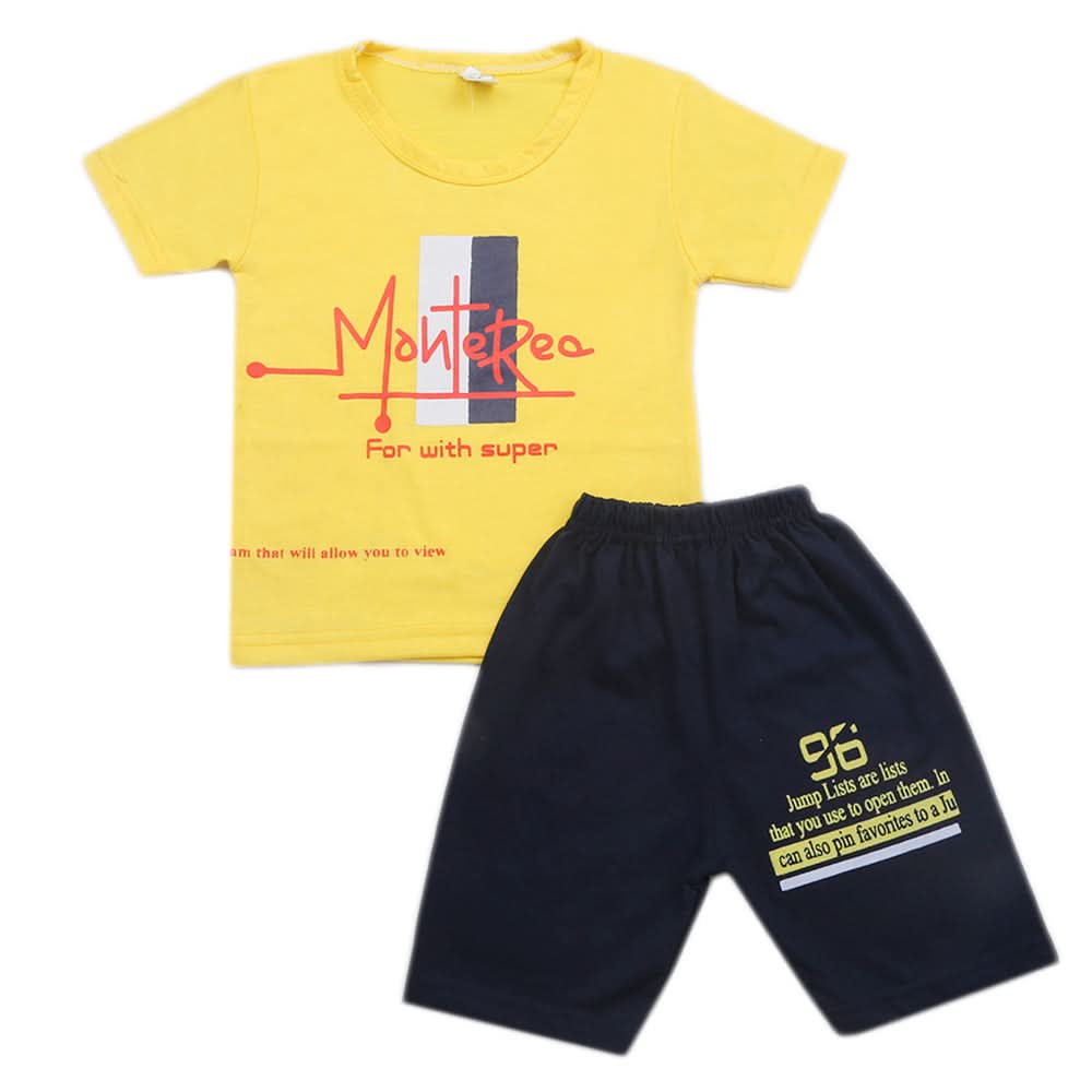 Boys Short Suit - Yellow, Kids, Boys Sets And Suits, Chase Value, Chase Value