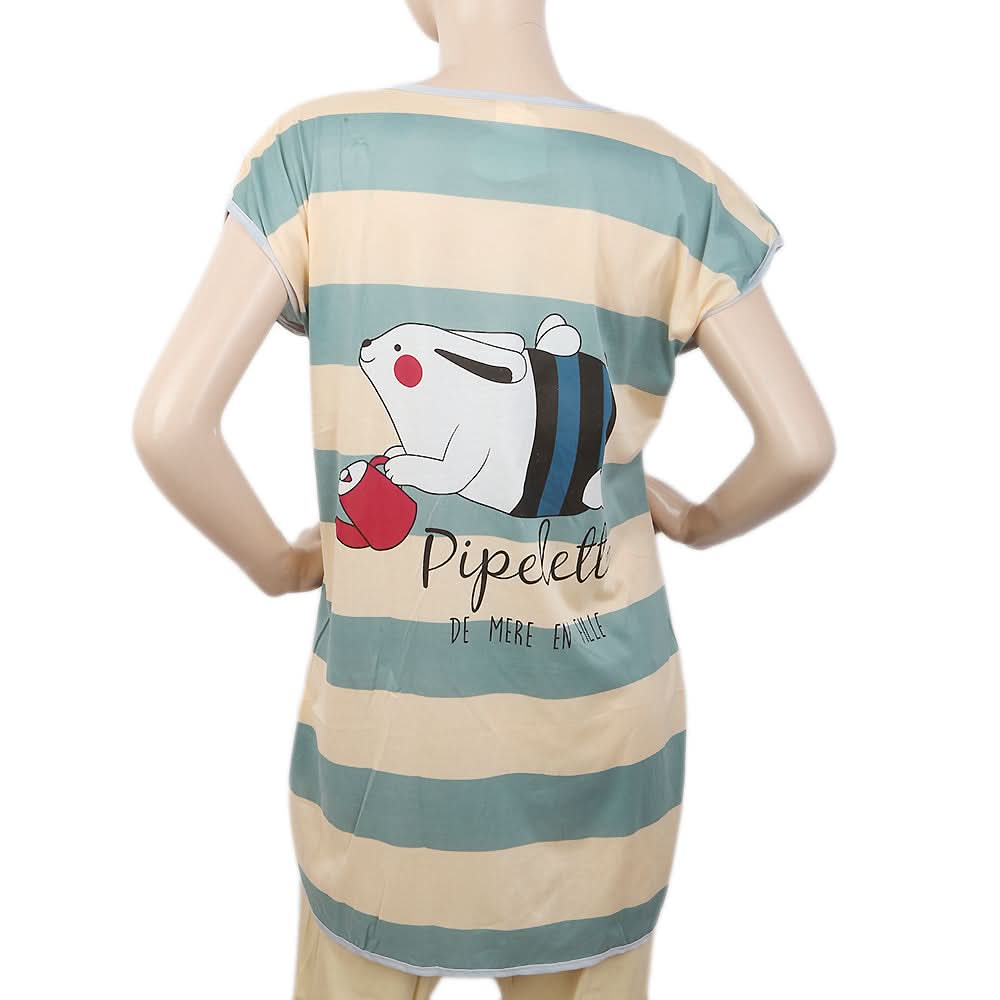 Women's Nightwear Long T-Shirt - Beige, Women, Night Suit, Chase Value, Chase Value
