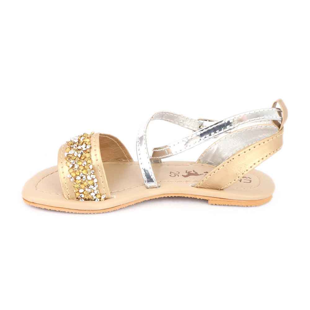 Girls Sandal K-010 - Golden, Kids, Girls Sandals, Chase Value, Chase Value