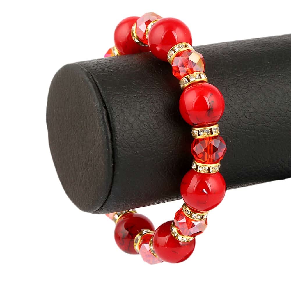 Women's Stone Bracelet - Red - test-store-for-chase-value