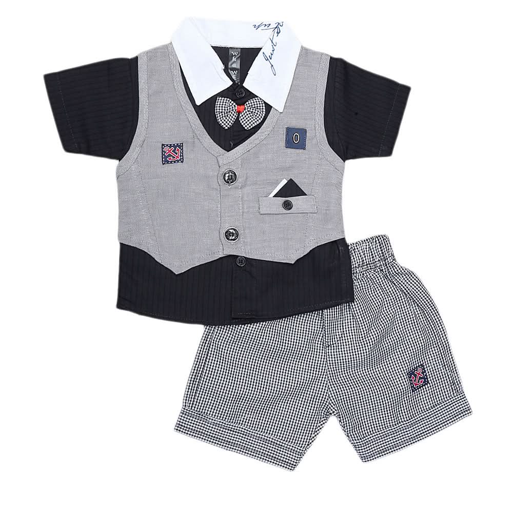 Newborn Boys Suits 2Pcs 42005 - BLACK, Kids, NB Boys Sets And Suits, Chase Value, Chase Value