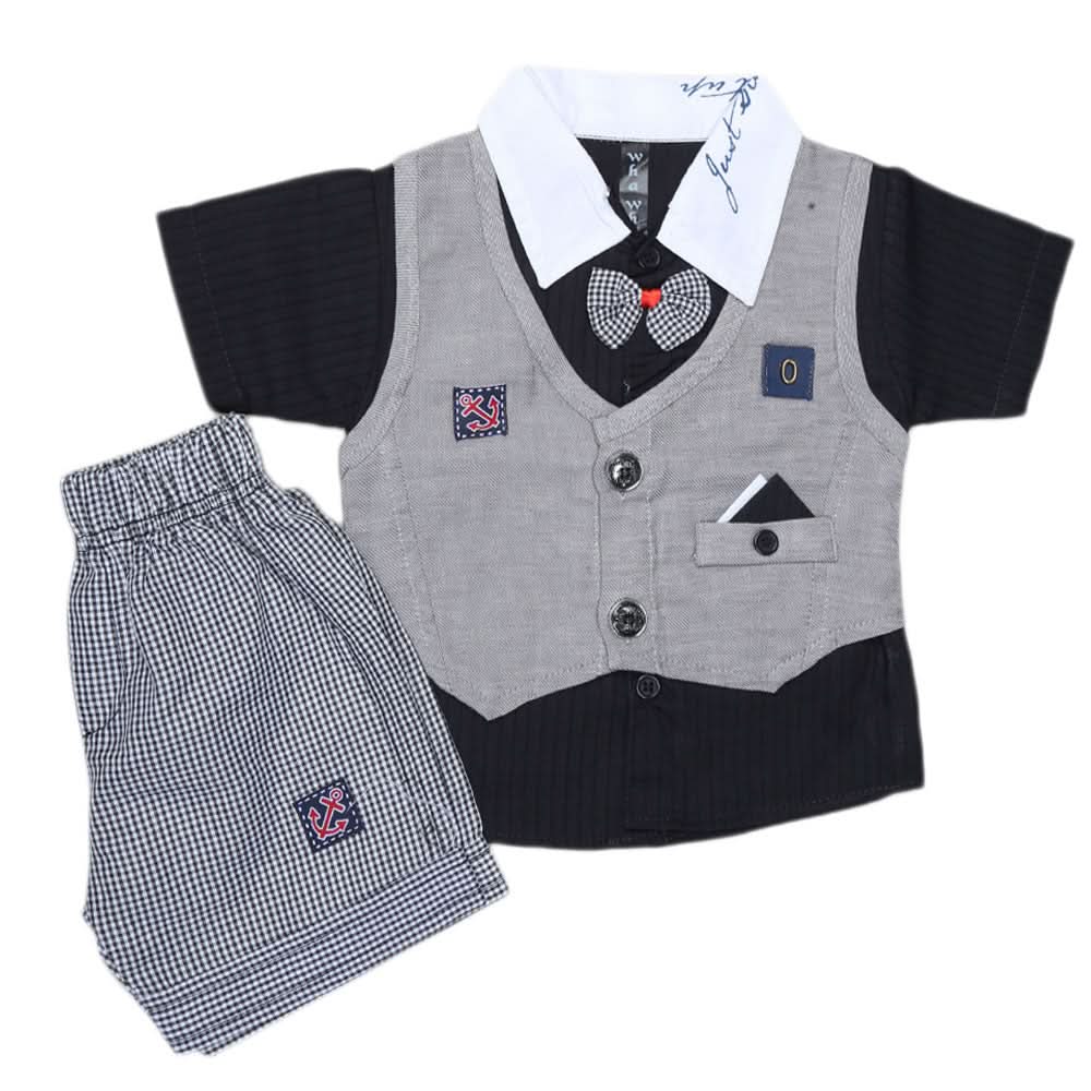 Newborn Boys Suits 2Pcs 42005 - BLACK, Kids, NB Boys Sets And Suits, Chase Value, Chase Value