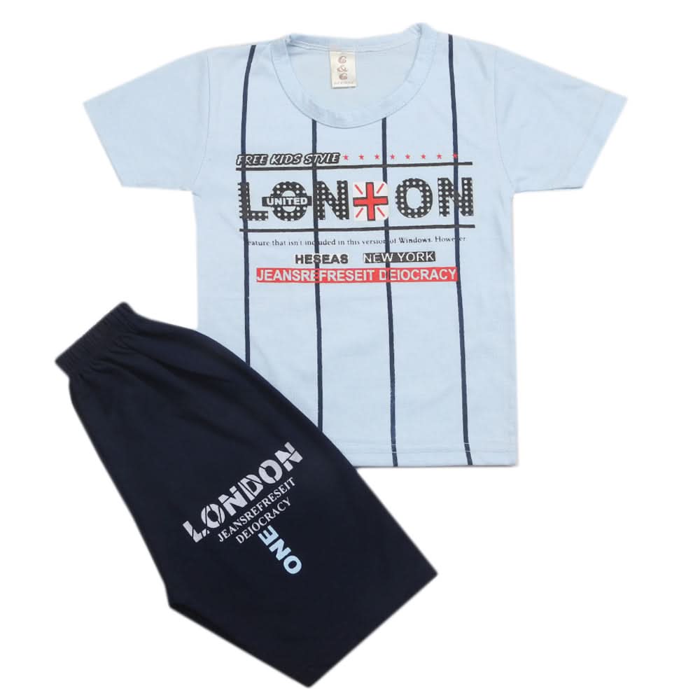 Boys Short Suit - Blue, Kids, Boys Sets And Suits, Chase Value, Chase Value