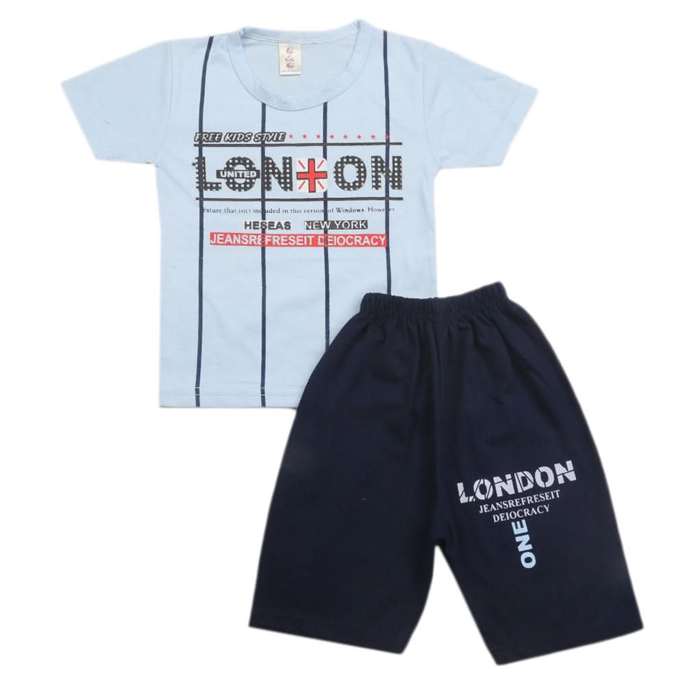 Boys Short Suit - Blue, Kids, Boys Sets And Suits, Chase Value, Chase Value