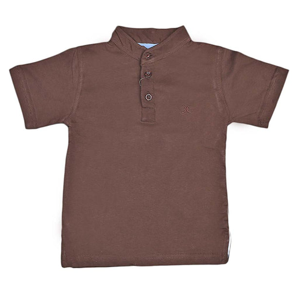 Boys Eminent Sherwani Collar T-Shirt - Coffee, Kids, Boys T-Shirts, Chase Value, Chase Value