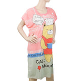 Women's Nightwear Long T-Shirt - Peach, Women, Night Suit, Chase Value, Chase Value
