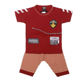 Boys Half Sleeves 2 Pcs Suit - Maroon, Kids, Boys Sets And Suits, Chase Value, Chase Value