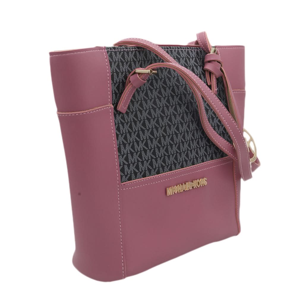 Women's Handbag H-81 - Pink & Black, Women, Bags, Chase Value, Chase Value