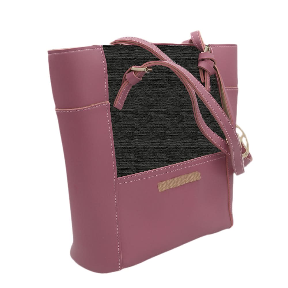 Women's Handbag H-81 - Pink & Black, Women, Bags, Chase Value, Chase Value