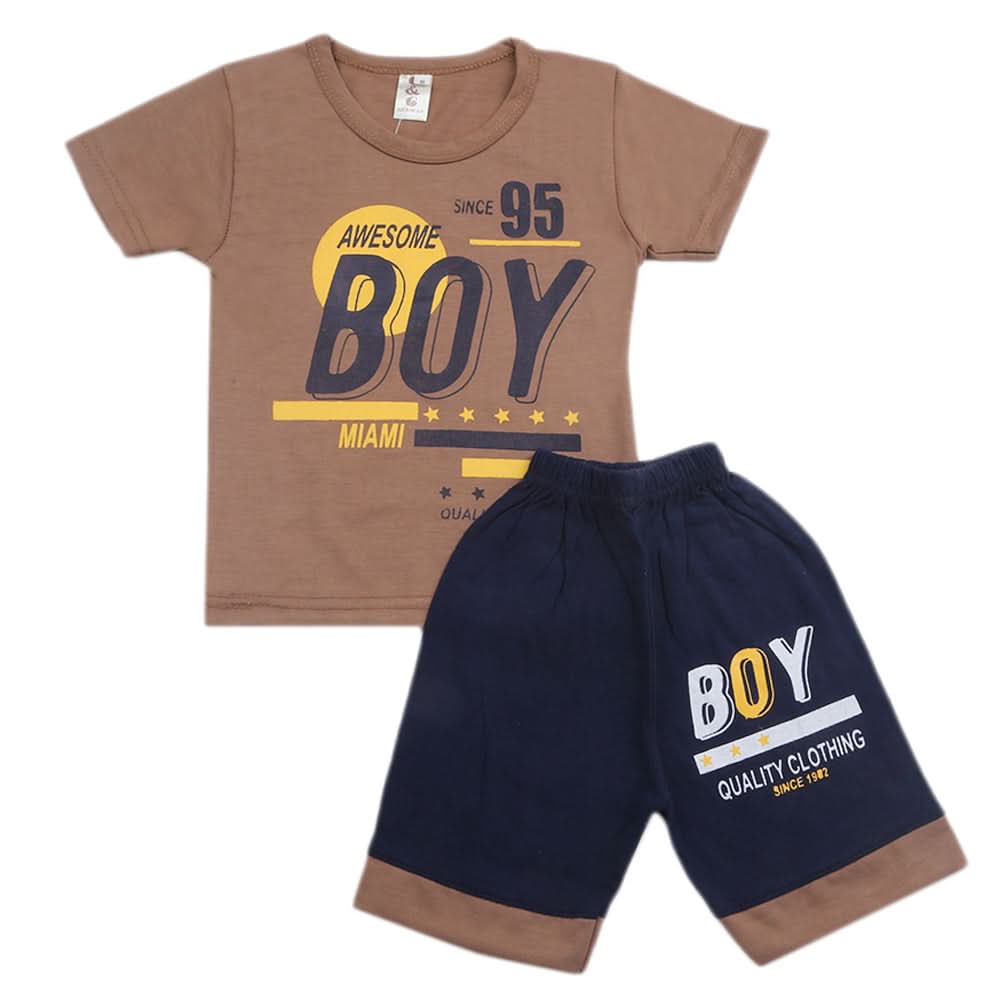 Boys Short Suit - Dark Brown, Kids, Boys Sets And Suits, Chase Value, Chase Value