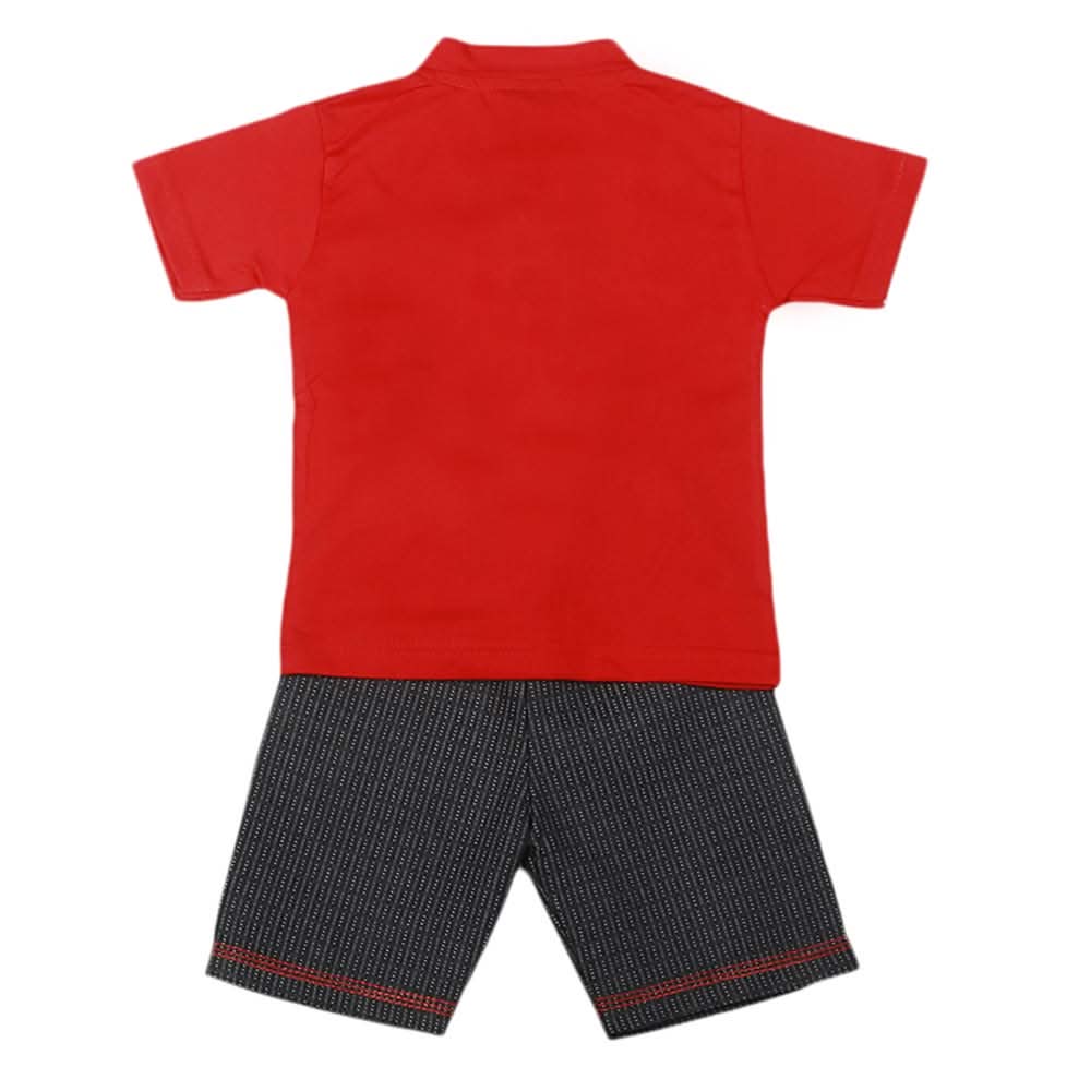 Boys Half Sleeves 2 Pcs Suit - Red, Kids, Boys Sets And Suits, Chase Value, Chase Value