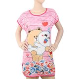 Women's Nightwear Long T-Shirt - Dark Pink, Women, Night Suit, Chase Value, Chase Value