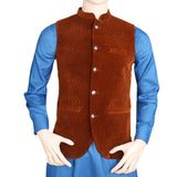 Men's Velvet Waist Coat - Brown, Men, Waist Coats, Chase Value, Chase Value