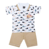 Boys Half Sleeves 2 Pcs Suit - White, Kids, Boys Sets And Suits, Chase Value, Chase Value